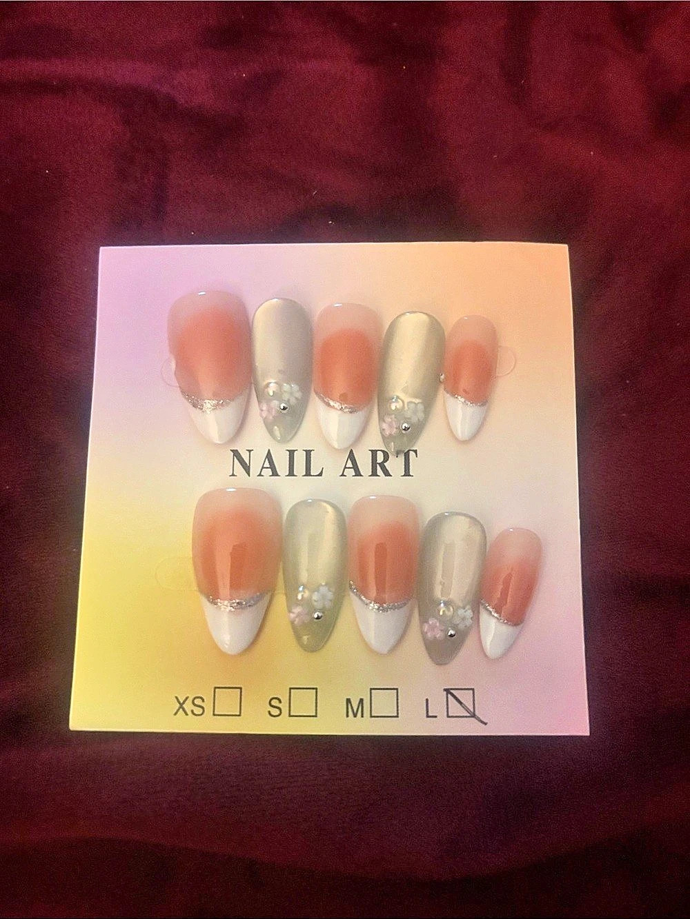 Pink & Gray Nail Art Press-On Nails